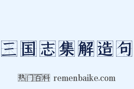三国志集解造句是什么意思的图片